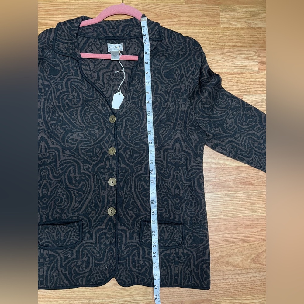 Chico’s Patterned Button Down Sweater - image 4